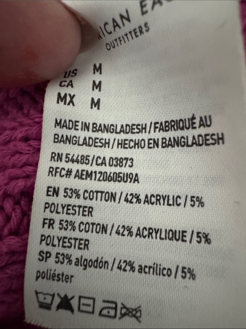 American Eagle Outfitters Hot Pink Ribbed Button-Up Cardigan - Picture 4 of 4